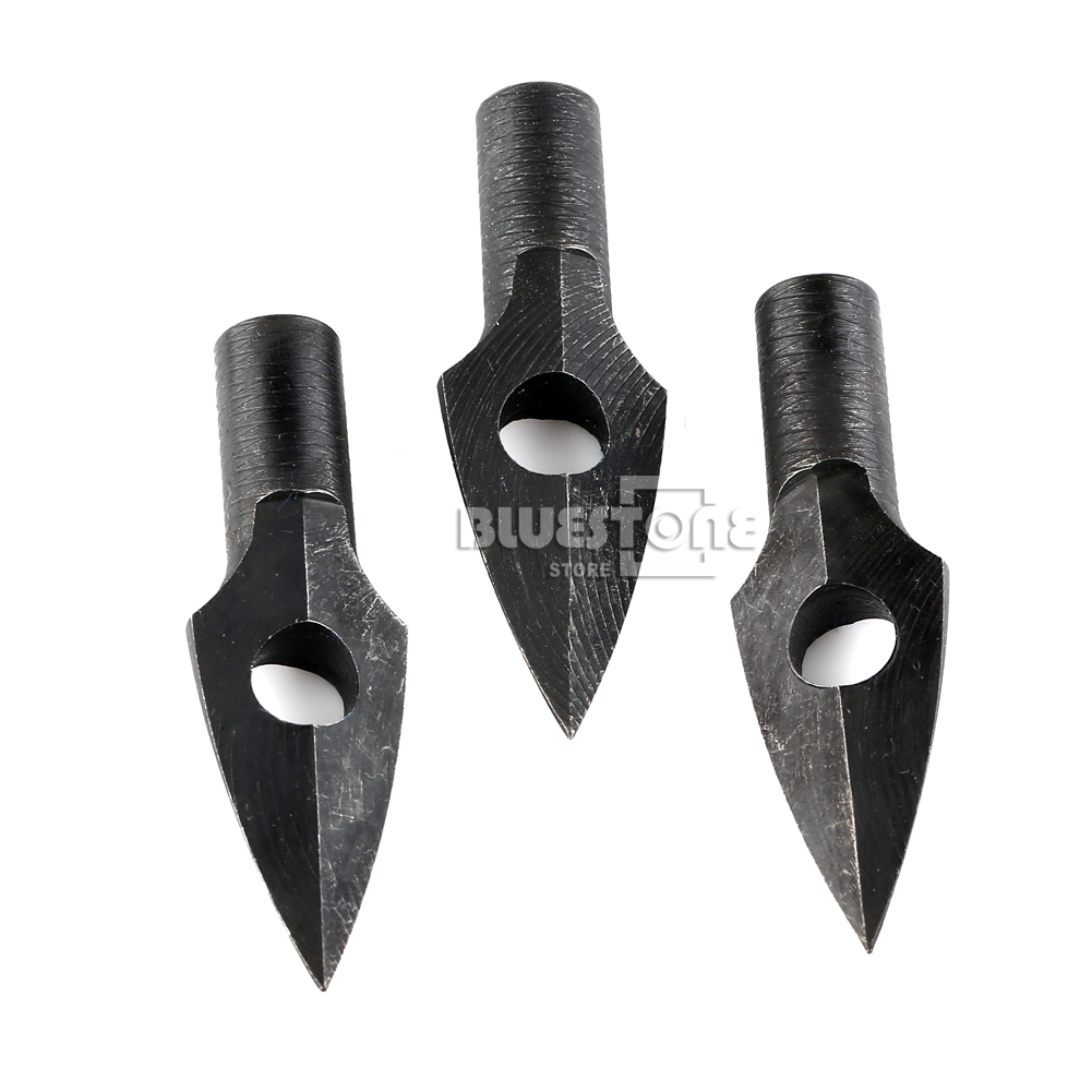 3pcs Vintage Glue Broadheads Wooden Arrow Head Tips Archery Hunting Black Ebay 0870