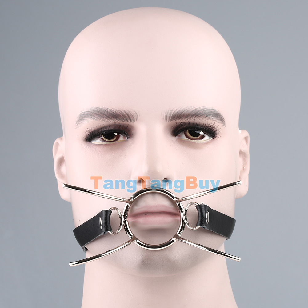 Exciting Faux Leather Open Mouth Spider Steel Gag ORing