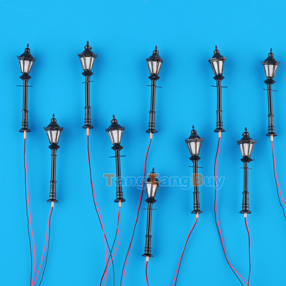 10pcs Model Railway Led Lamppost Lamps Antique Street Lights N Scale 1150 Ebay